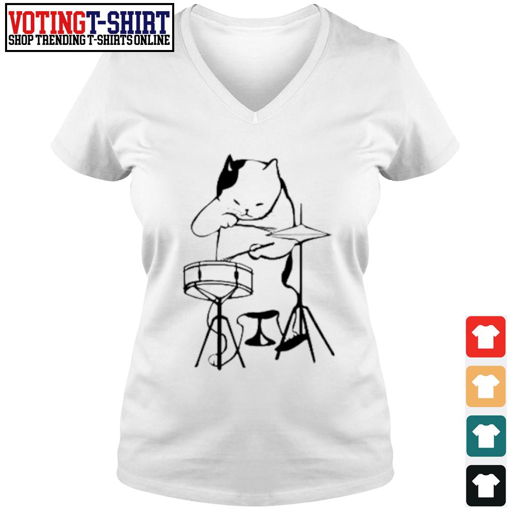 cat drummer shirt